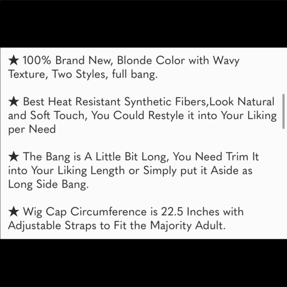 🆕️ Wavy Shoulder Length Heat Resistant Wig Blonde - Picture 6 of 6